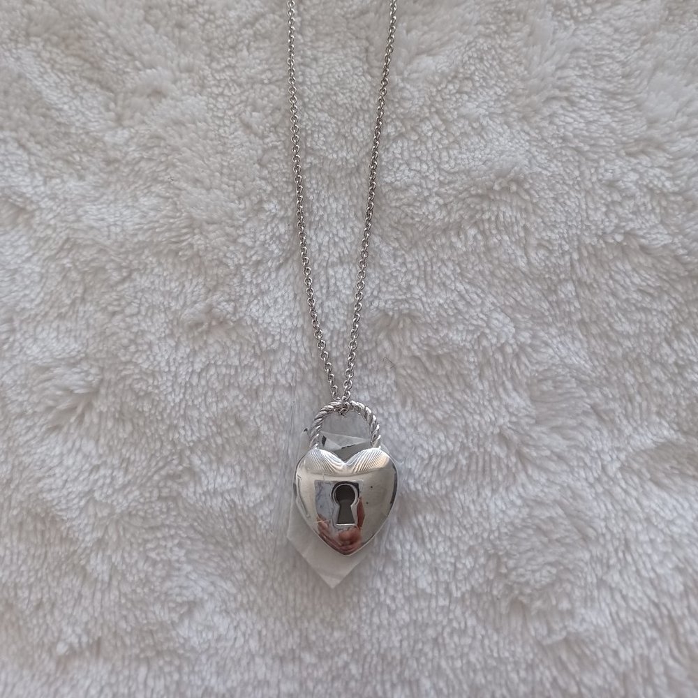 Charriol Sterling Silver Heart Lock and Key Pendant/Necklace